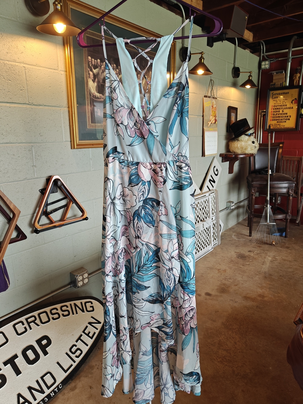 Memorial Day Sale! Charlotte Russe Light Blue Floral Maxi Dress